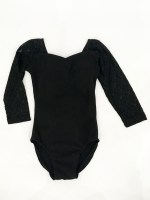 body krajka černé dlouhý rukáv